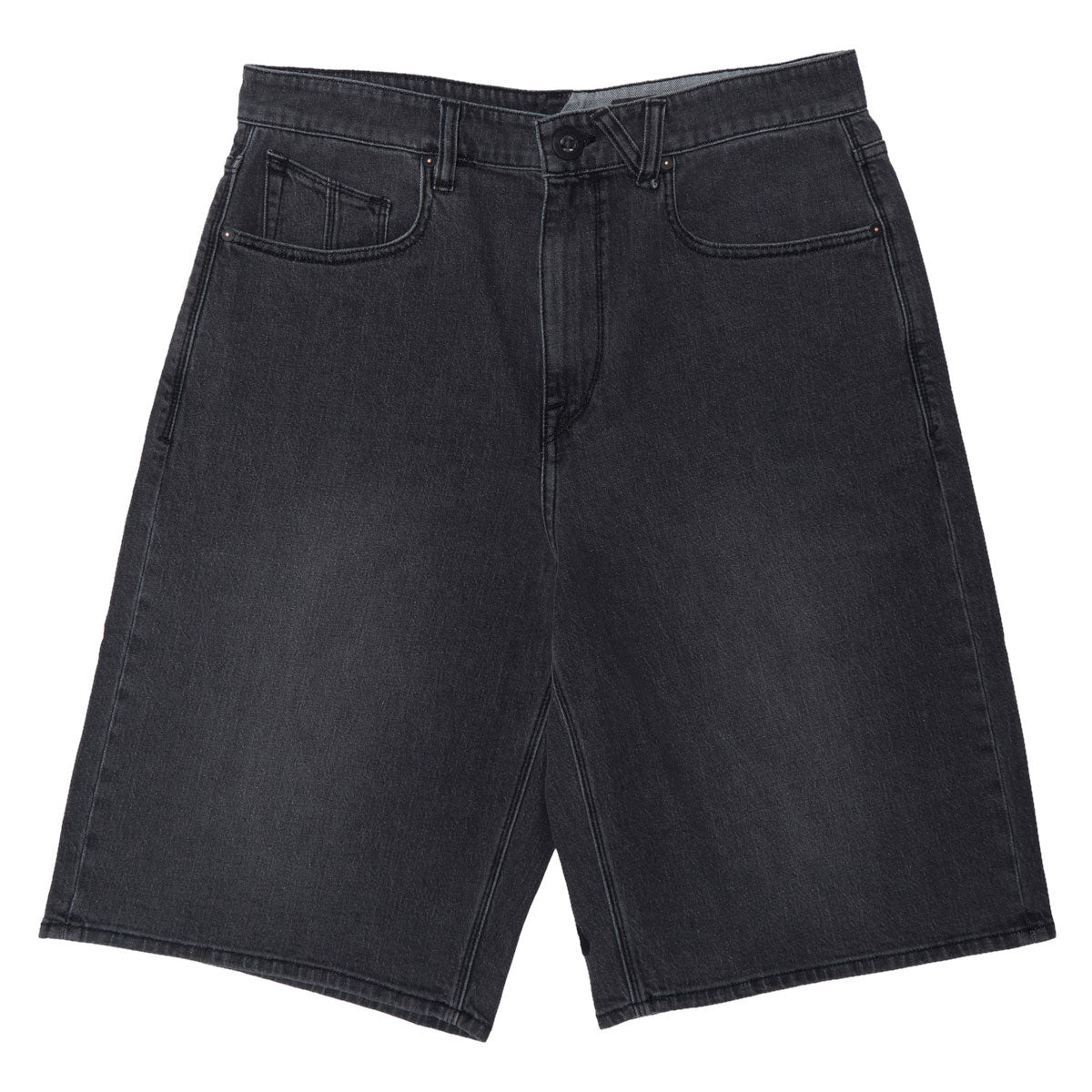 Volcom Chillow Denim 24 Shorts - Black Grey image 1