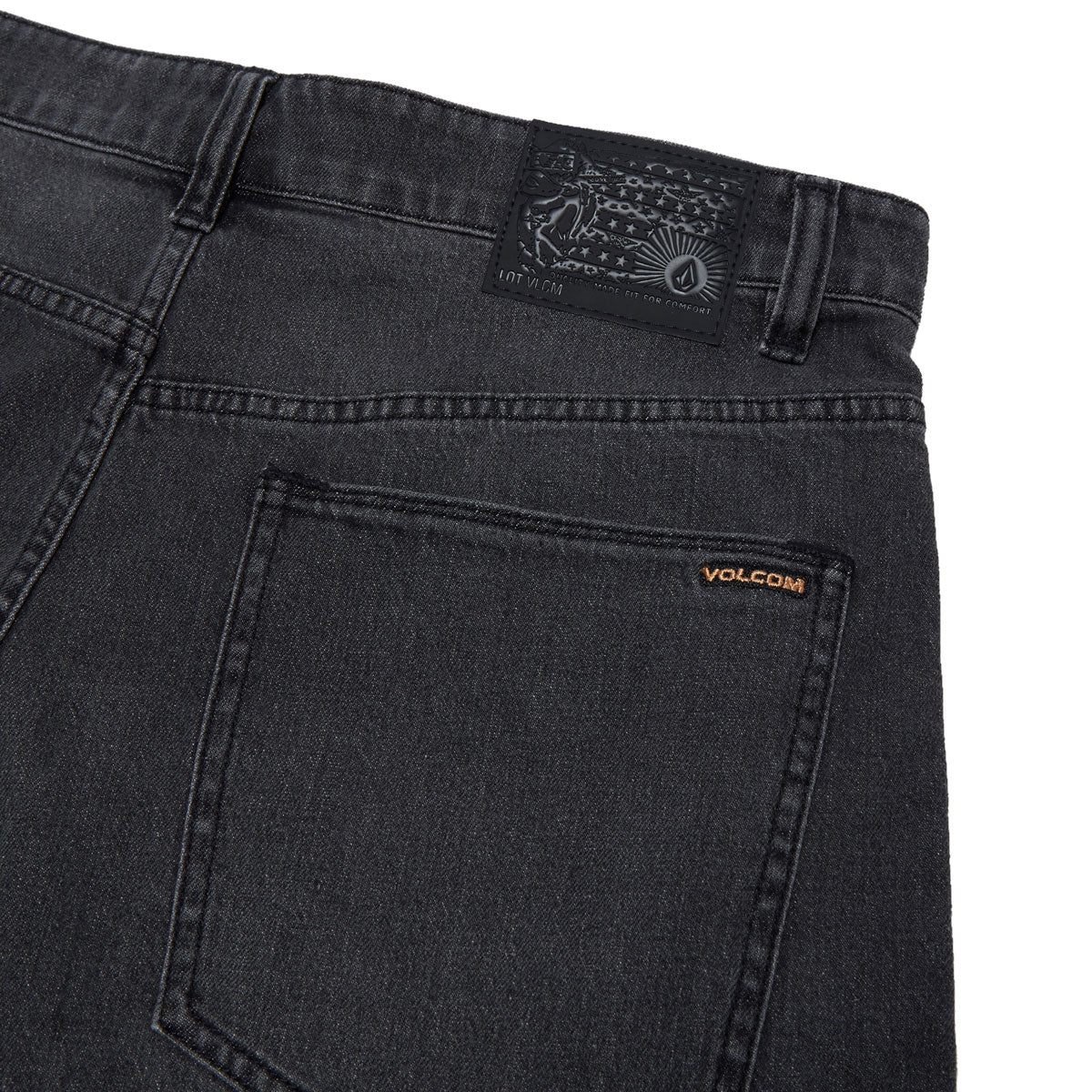 Volcom Chillow Denim 24 Shorts - Black Grey image 4