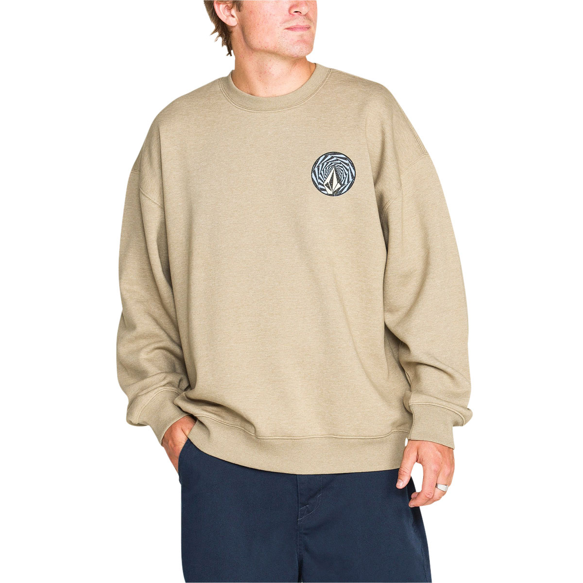 Volcom Dirty Work Crew Sweatshirt - Khaki image 1