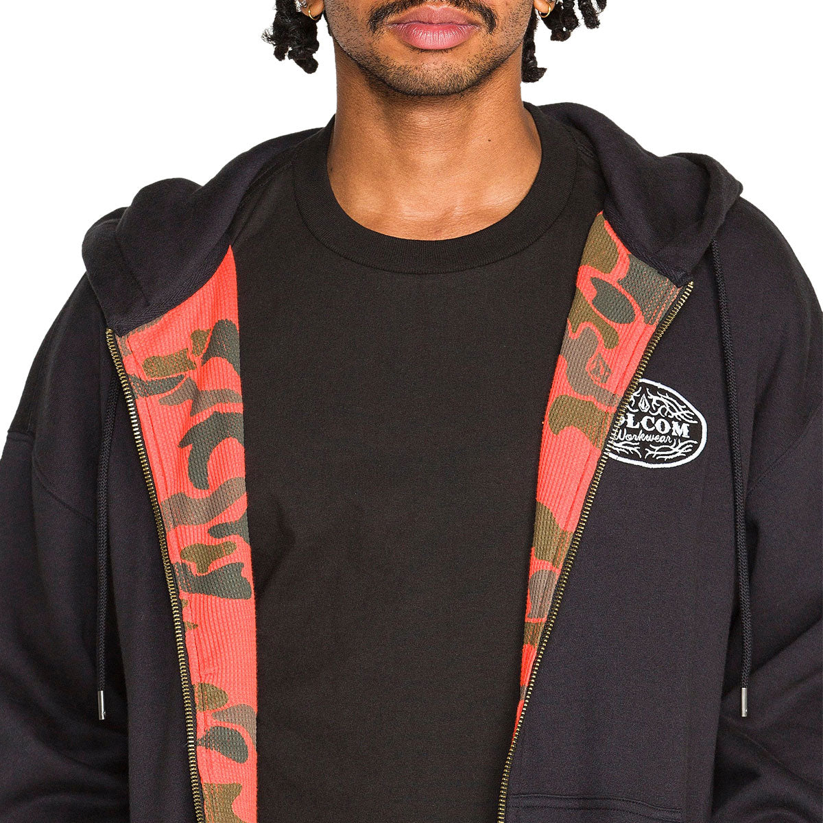Volcom On The Hunt Workwear Zip Hoodie - Antique Black image 2