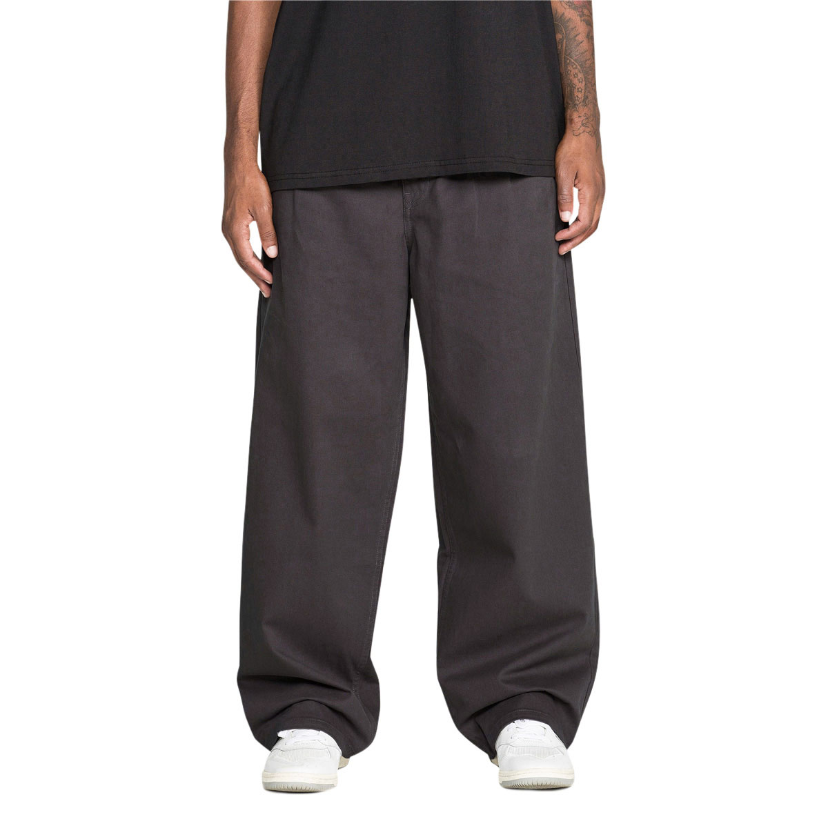 Volcom Chillow Pleat Elastic Waist Pants - Asphalt Black image 1