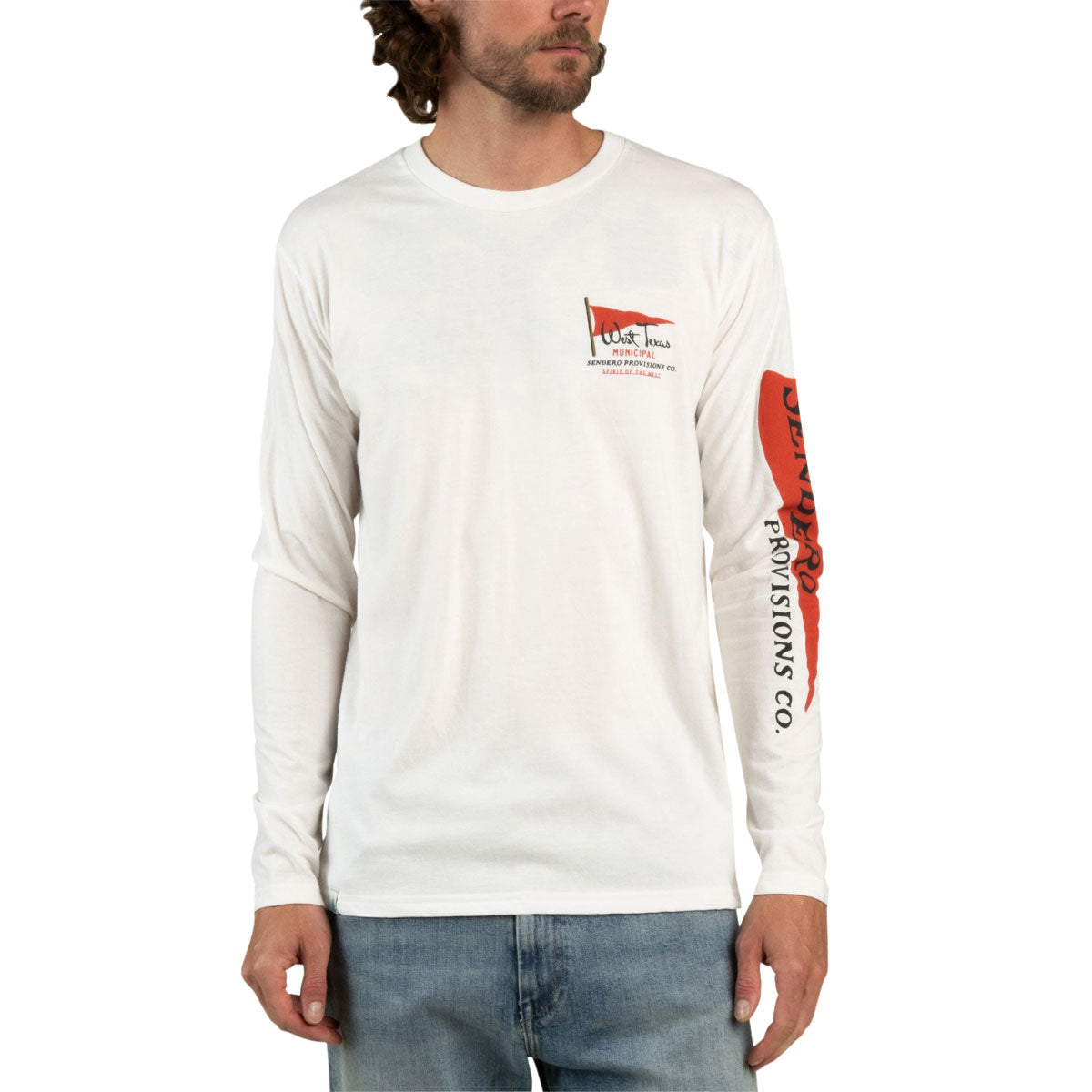 Sendero West Texas Municipal Long Sleeve T-Shirt - Vintage White image 3