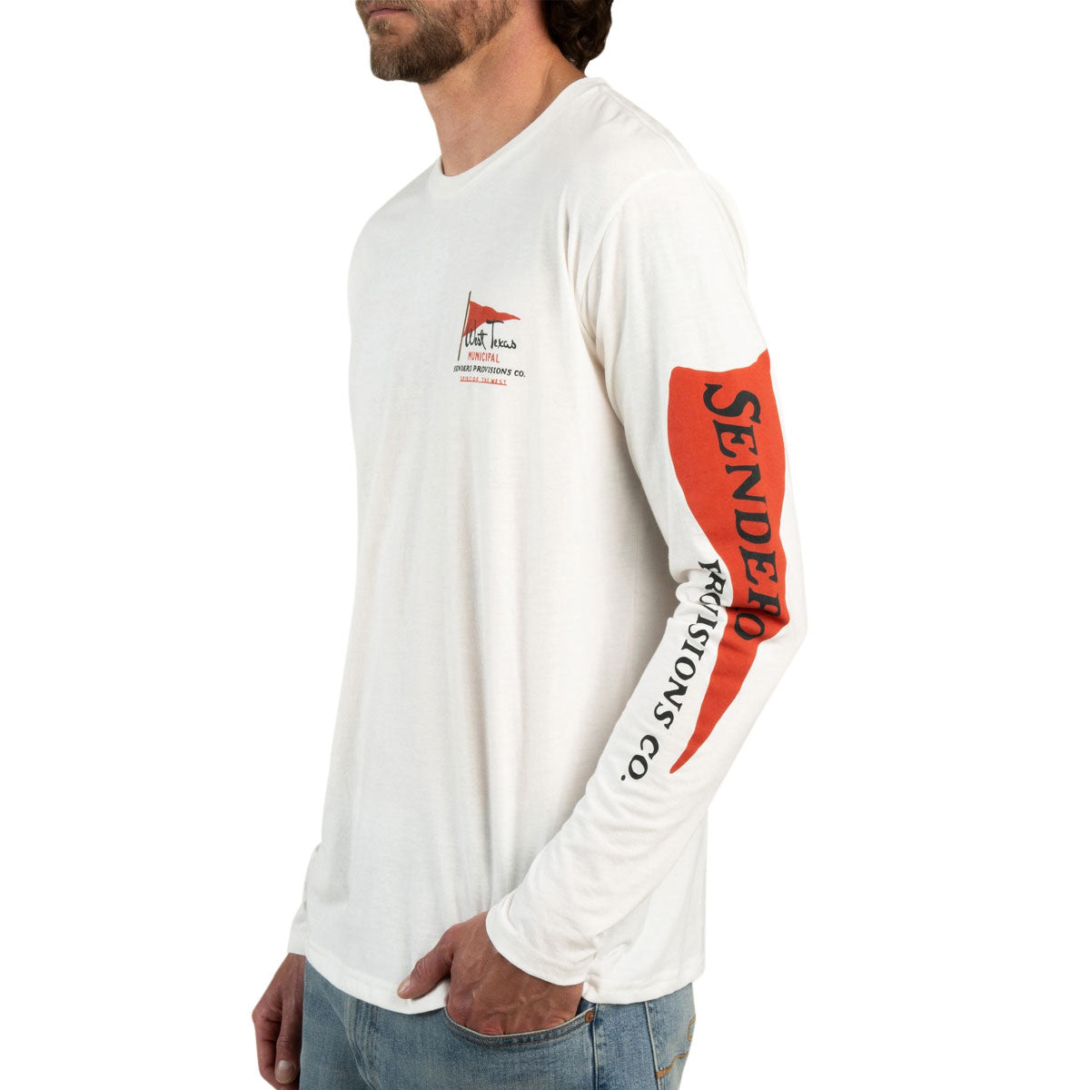 Sendero West Texas Municipal Long Sleeve T-Shirt - Vintage White image 5