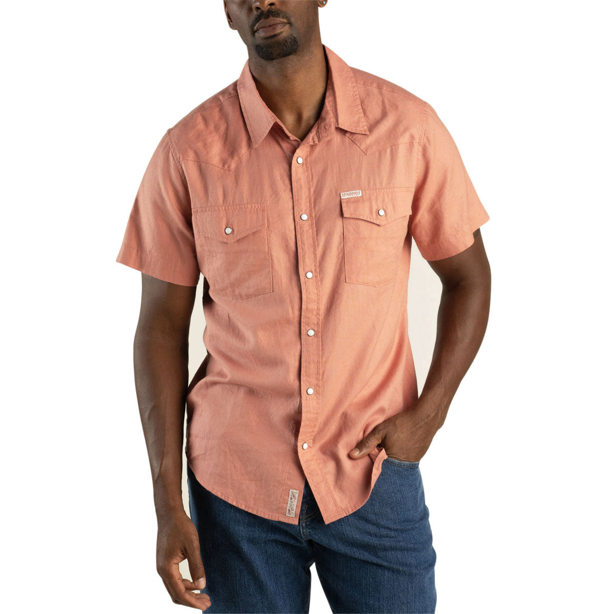 Sendero The Wyatt Pearl Snap Solid Shirt - Nantucket Red image 2