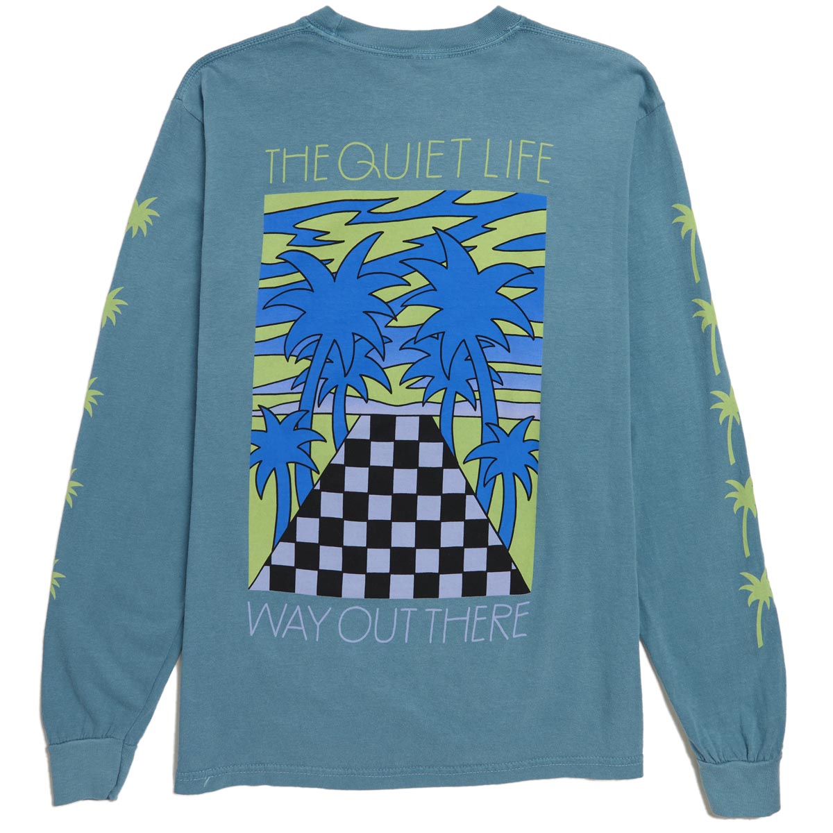 The Quiet Life Way Outhere Long Sleeve Pigment Dyed T-Shirt - Blue image 2