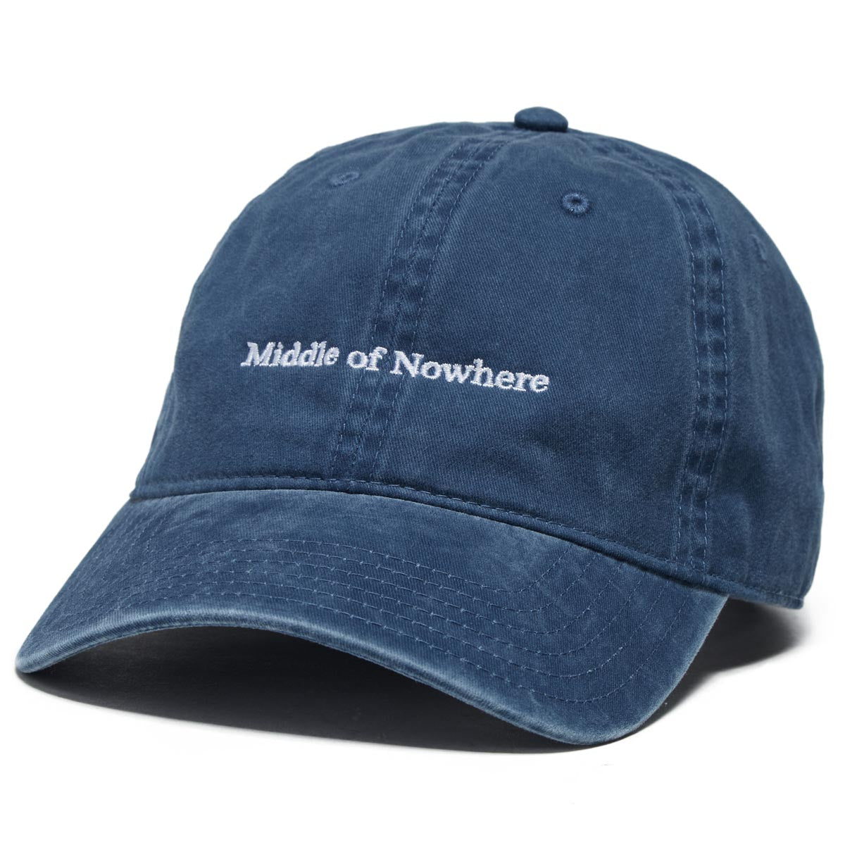 The Quiet Life Middle Of Nowhere Desert Serif Dad Hat - Vintage Blue image 1