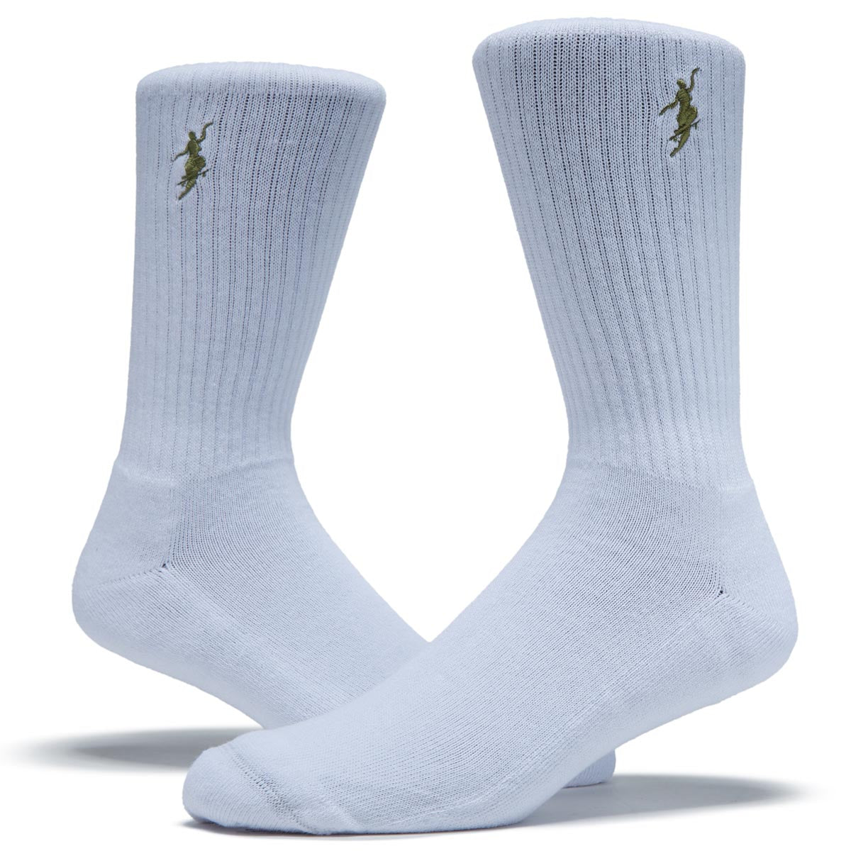 Polar No Comply Socks - White/Army Green image 2