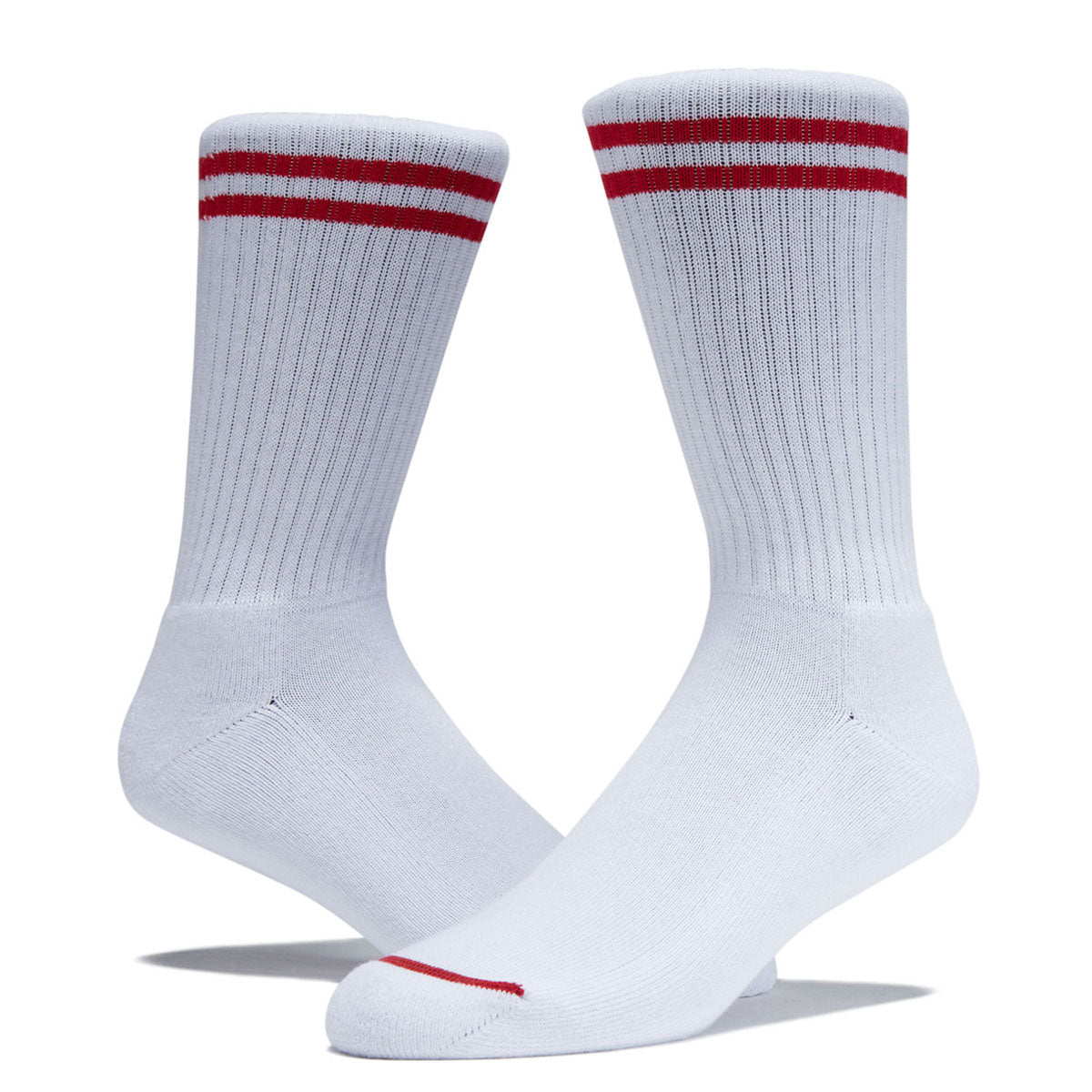 Polar 2 Stripes Rib Socks - White/Cherry image 2