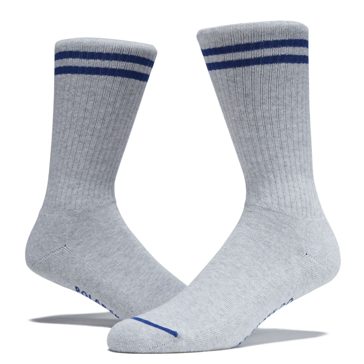 Polar 2 Stripes Rib Socks - Heather Grey/Blue image 2