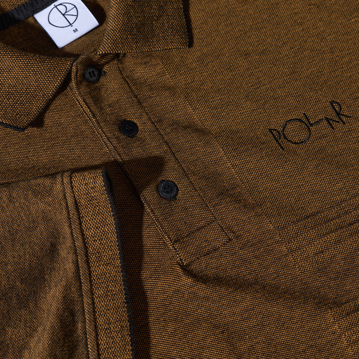 Polar Surf Pique Polo Shirt - Black/Caramel image 3