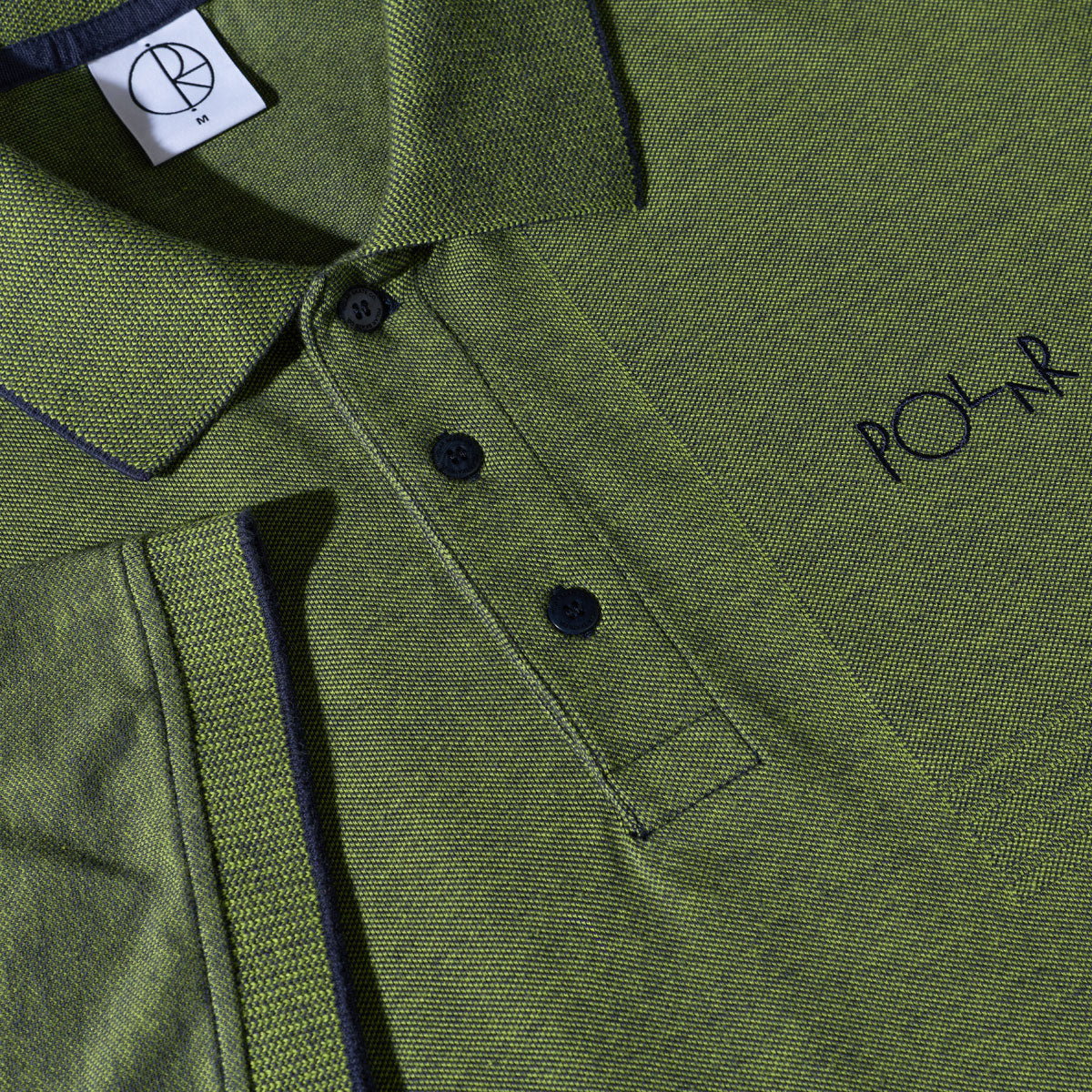 Polar Surf Pique Polo Shirt - Green/Blue image 3