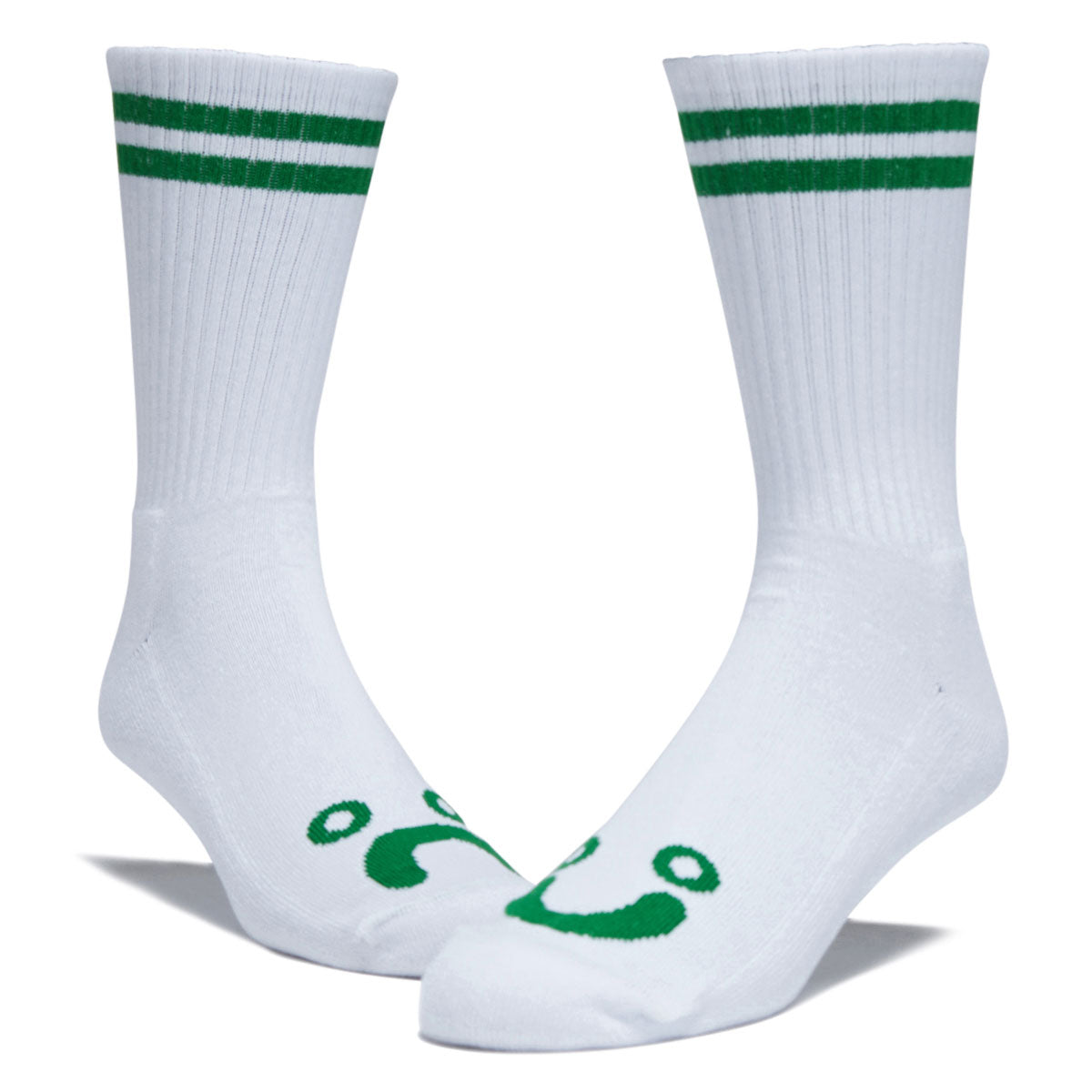 Polar Happy Sad Rib Socks - White/Green image 2