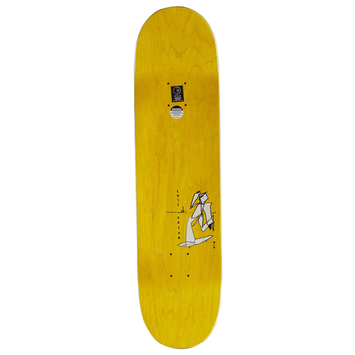 Polar Team Alv Soul Portrait Skateboard Deck - Grey - 8.25