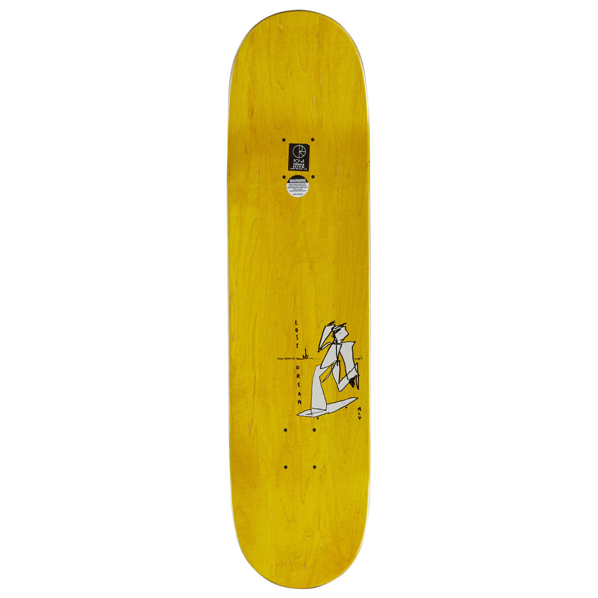 Polar Team Alv Soul Portrait Skateboard Deck - Yellow - 8.00