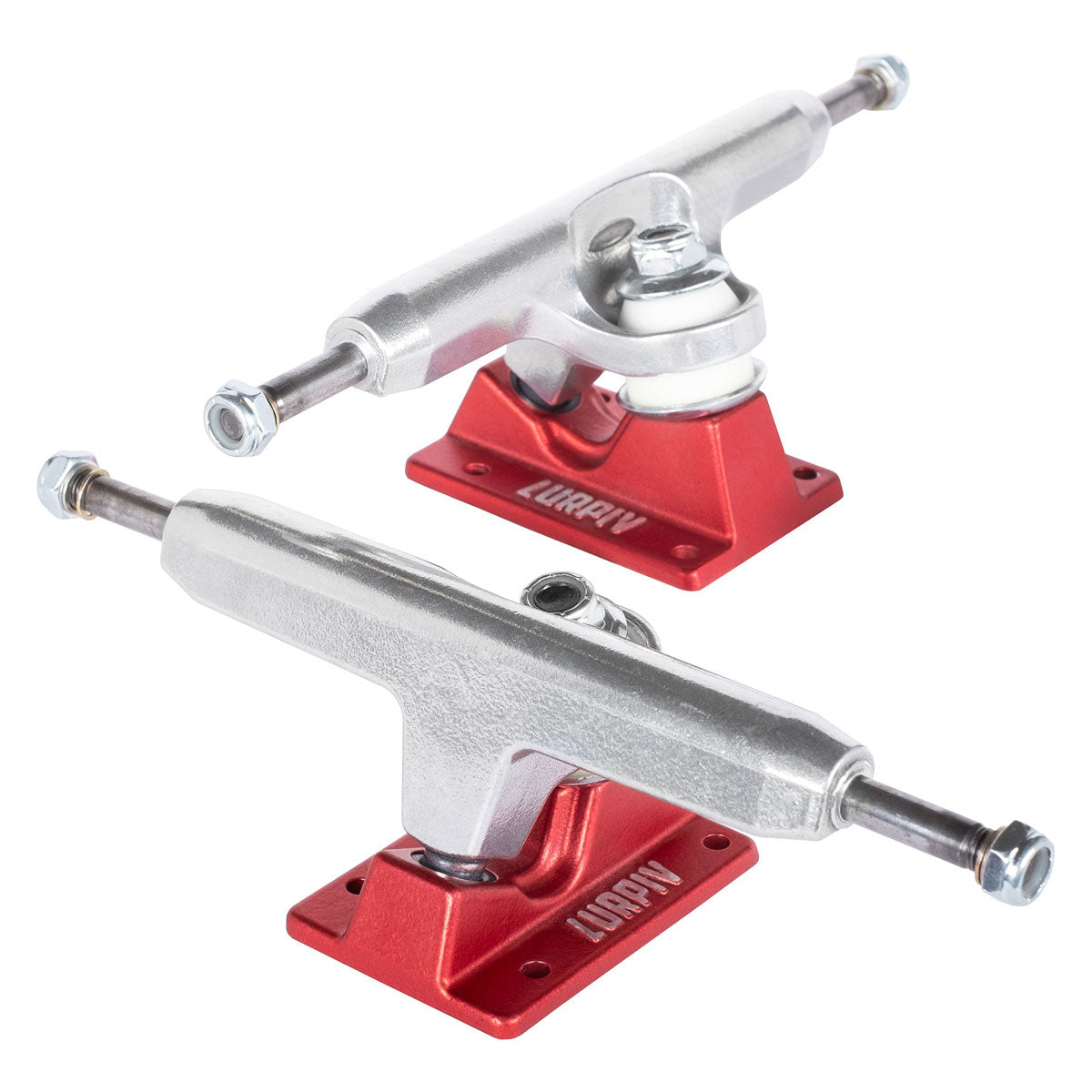 Lurpiv 3 Skateboard Trucks - Polished/Red - 150mm image 3