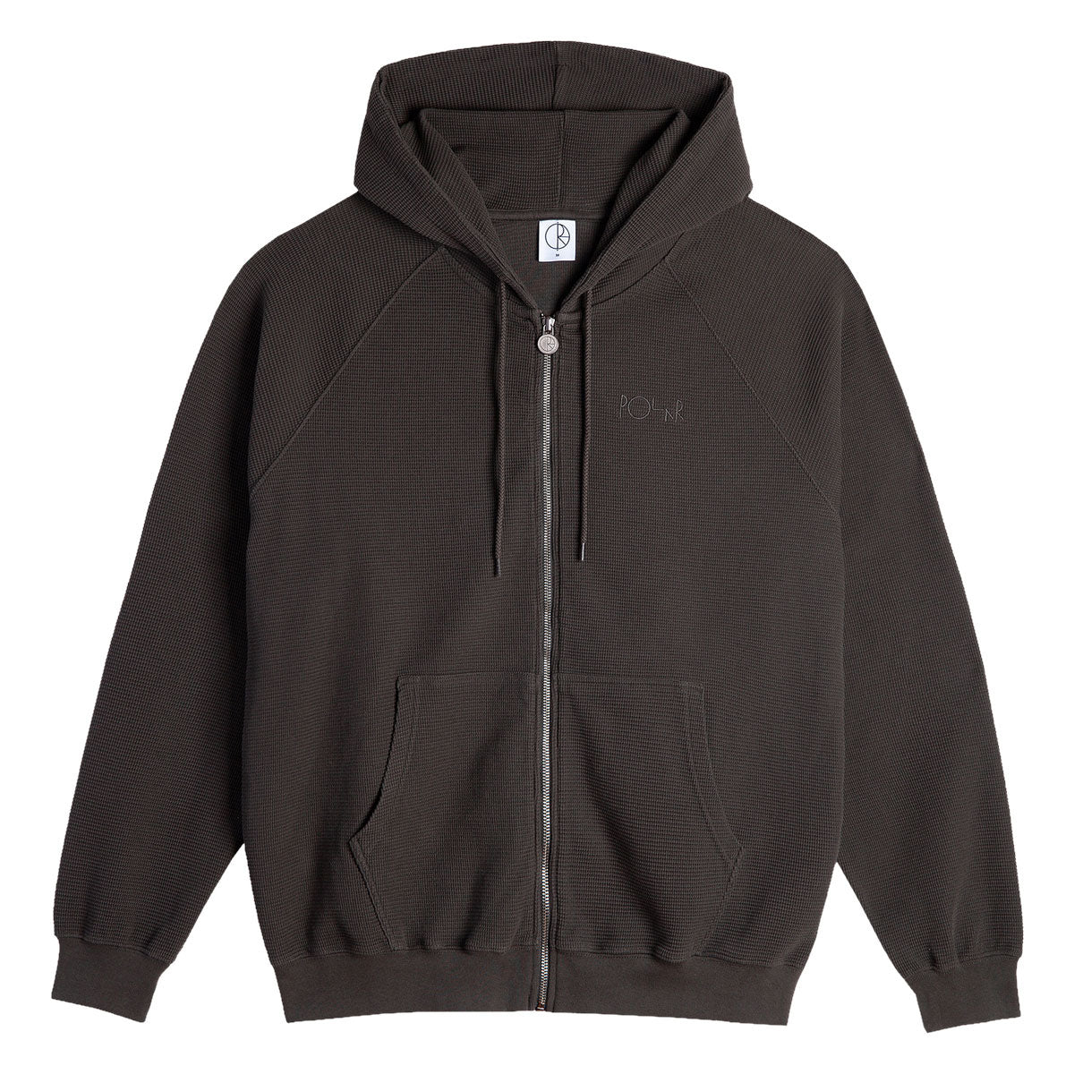 Polar Waffle Zip Hoodie - Dirty Black image 1