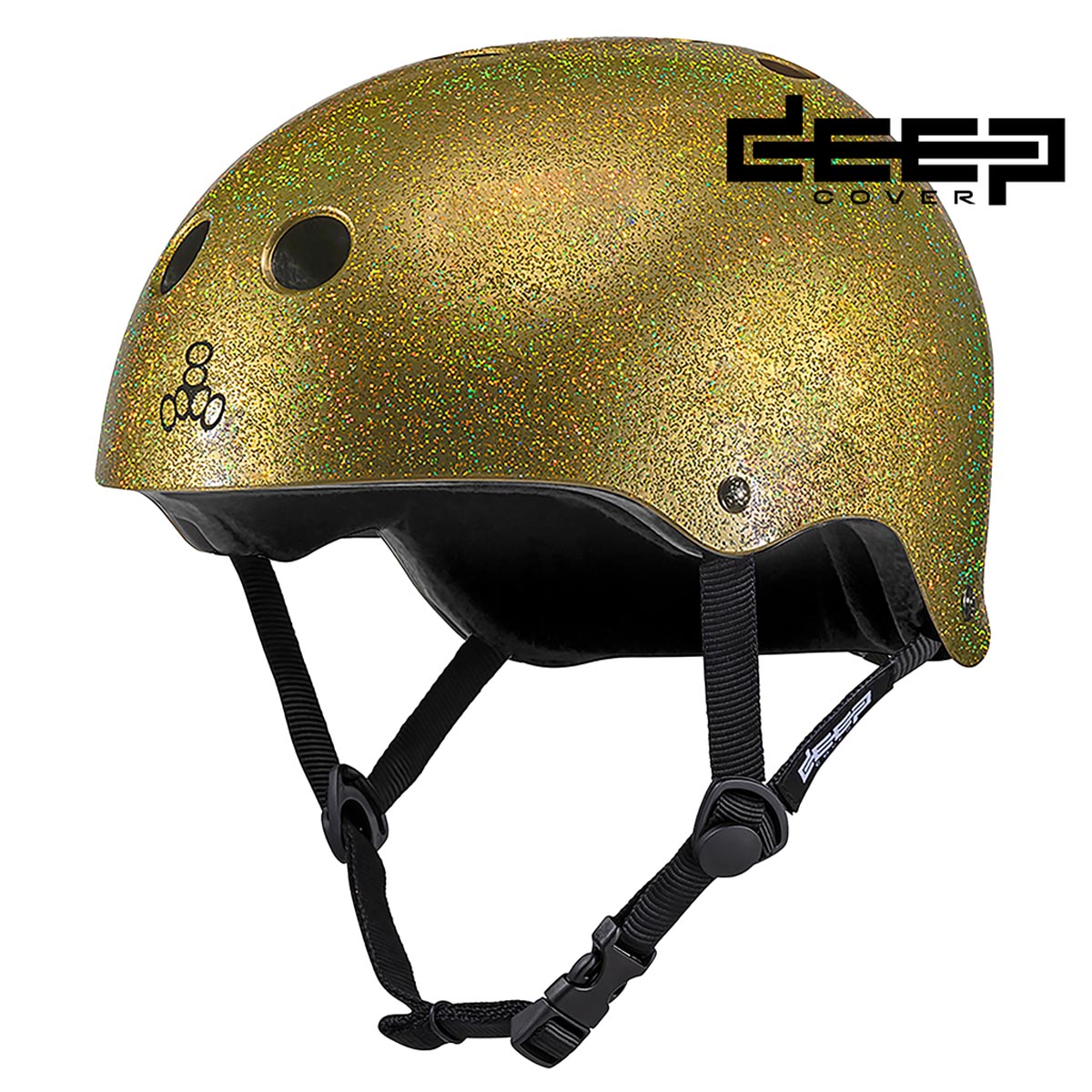 Triple Eight Deep Cover Helmet - Gold Glitter image 1