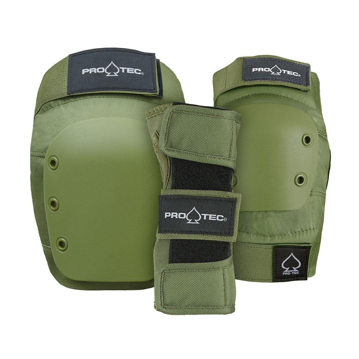 Pro-Tec JR 3 Pack Open Back Pads - Army Green image 1