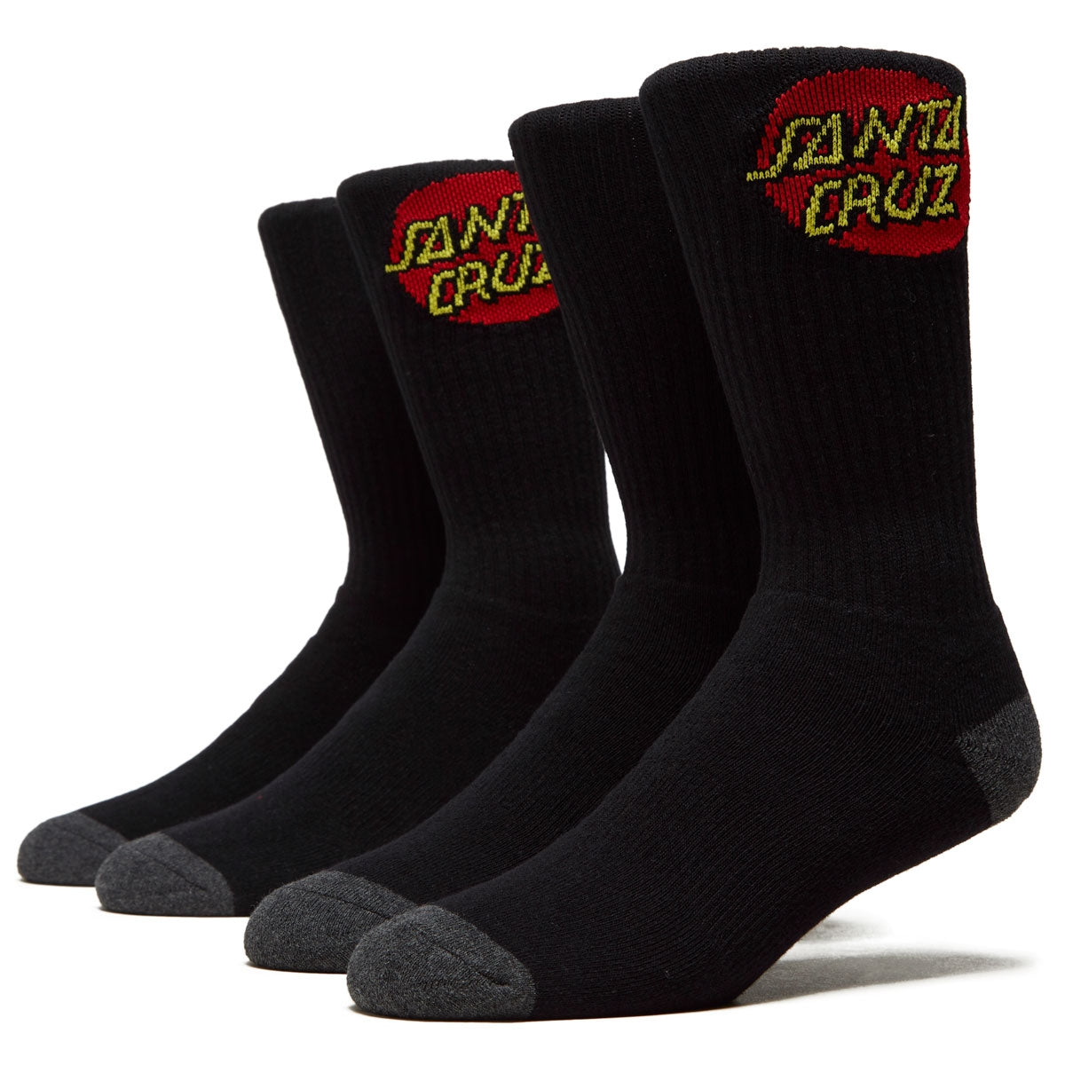 Santa Cruz Cruz Crew 2 Pair of Socks - Black - 9-11 image 1