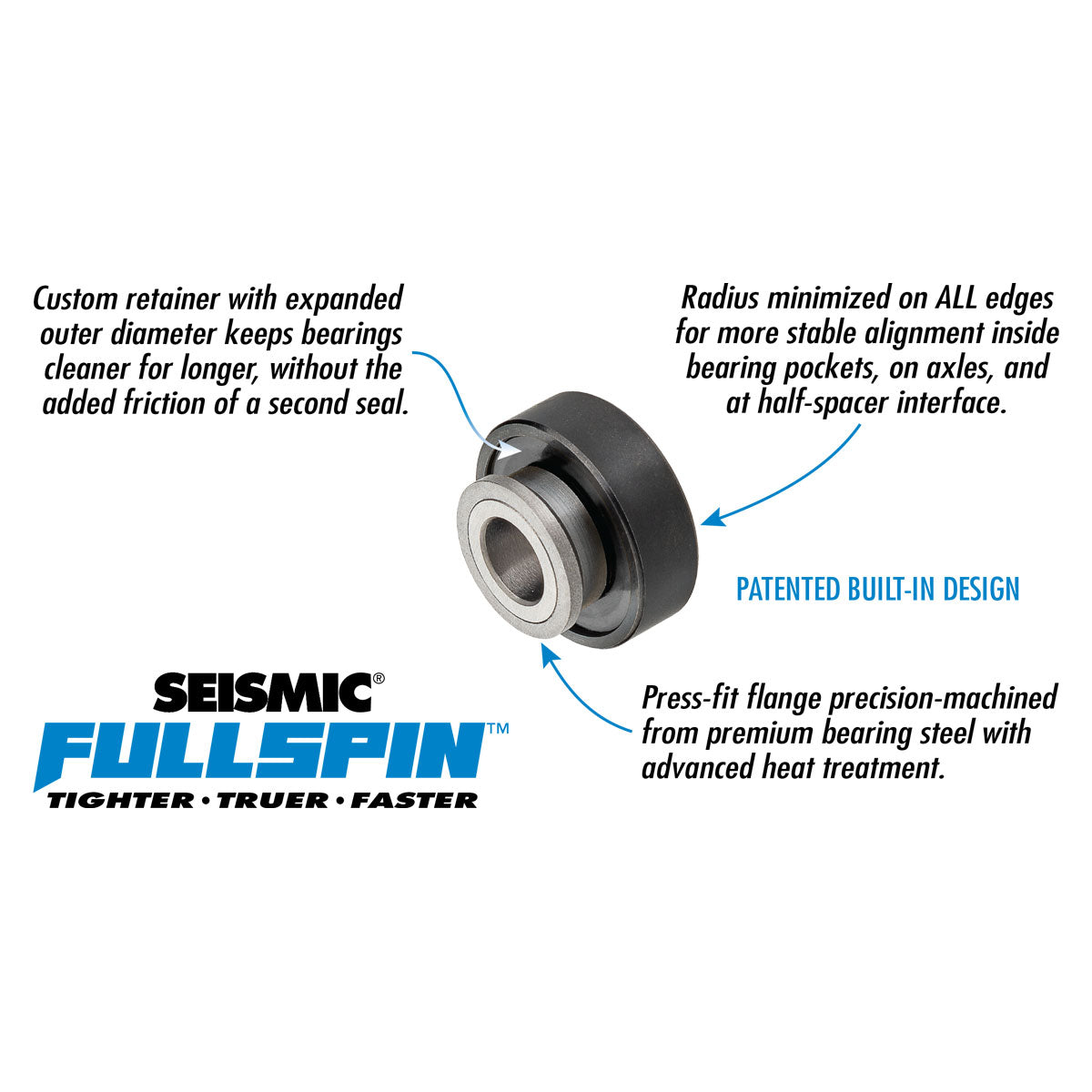 Seismic Fullspin 7-Ball Ceramic Pro Spec Bearings - Black image 4