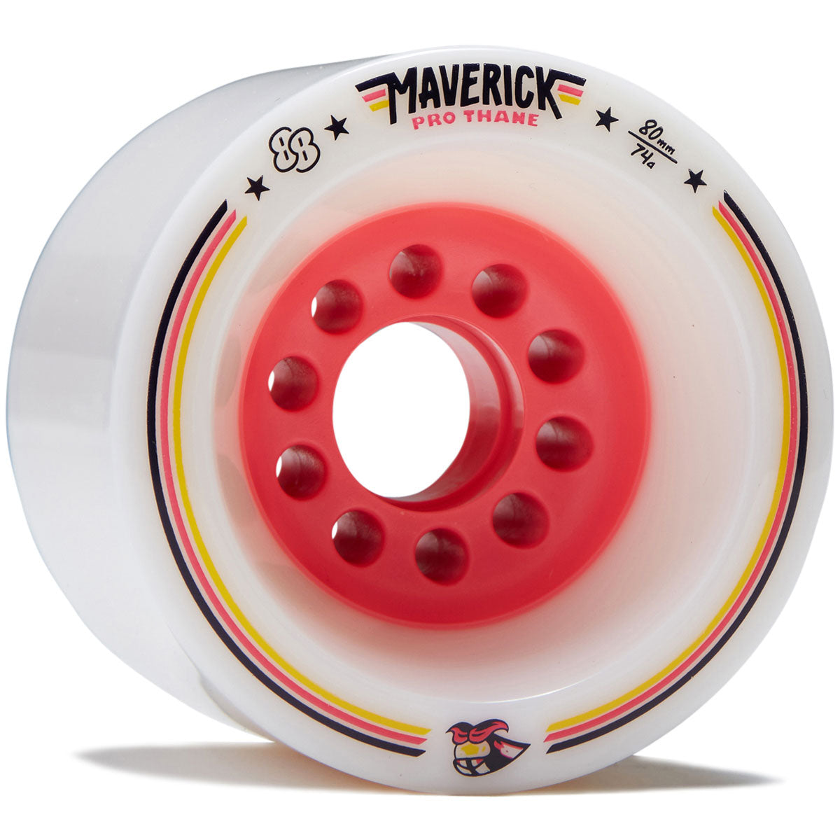 88 Wheel Co Mitch Thompson Maverick Pro 74a Longboard Wheels - White - 80mm image 1