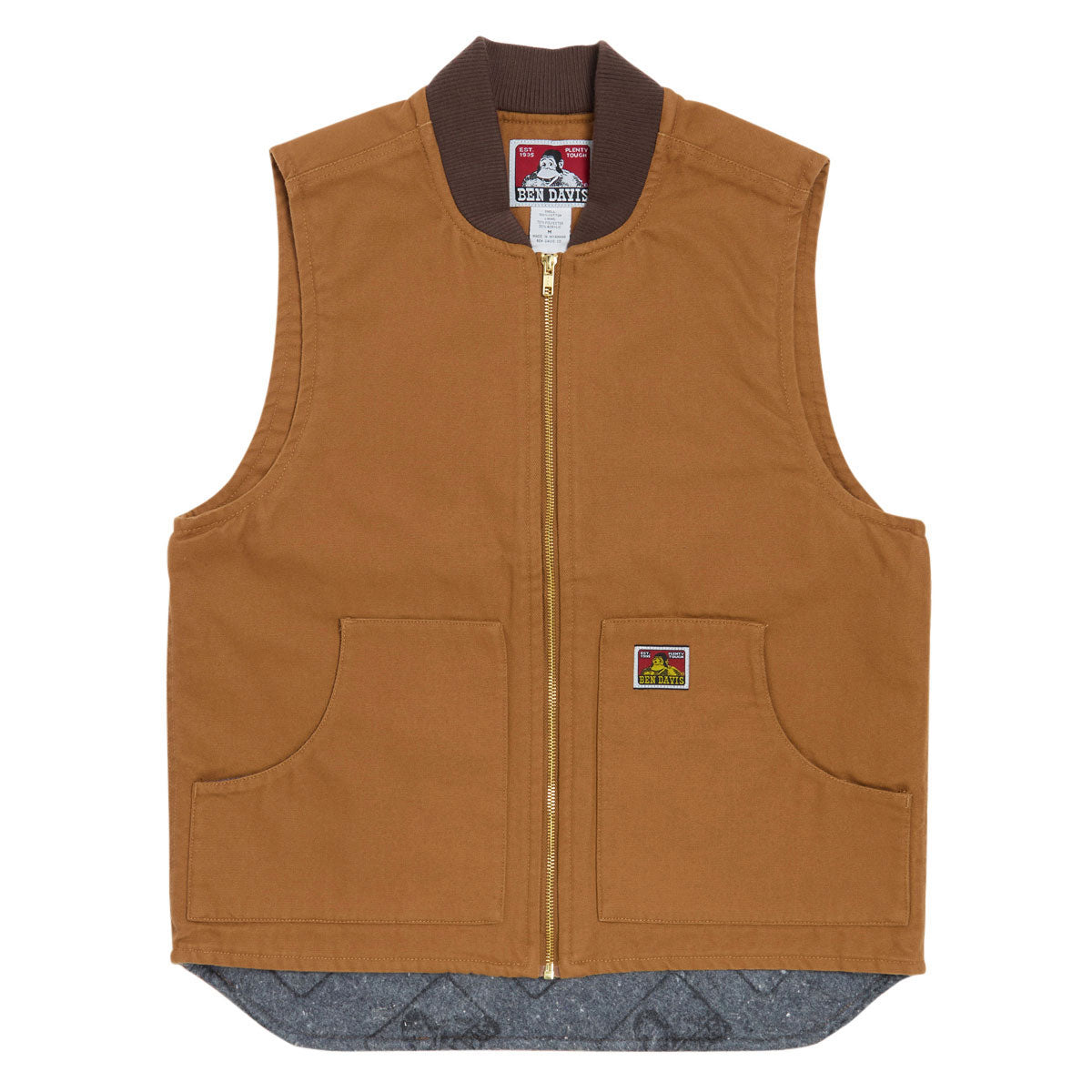 Ben Davis Canvas Lined Vest Jacket - Brown image 1