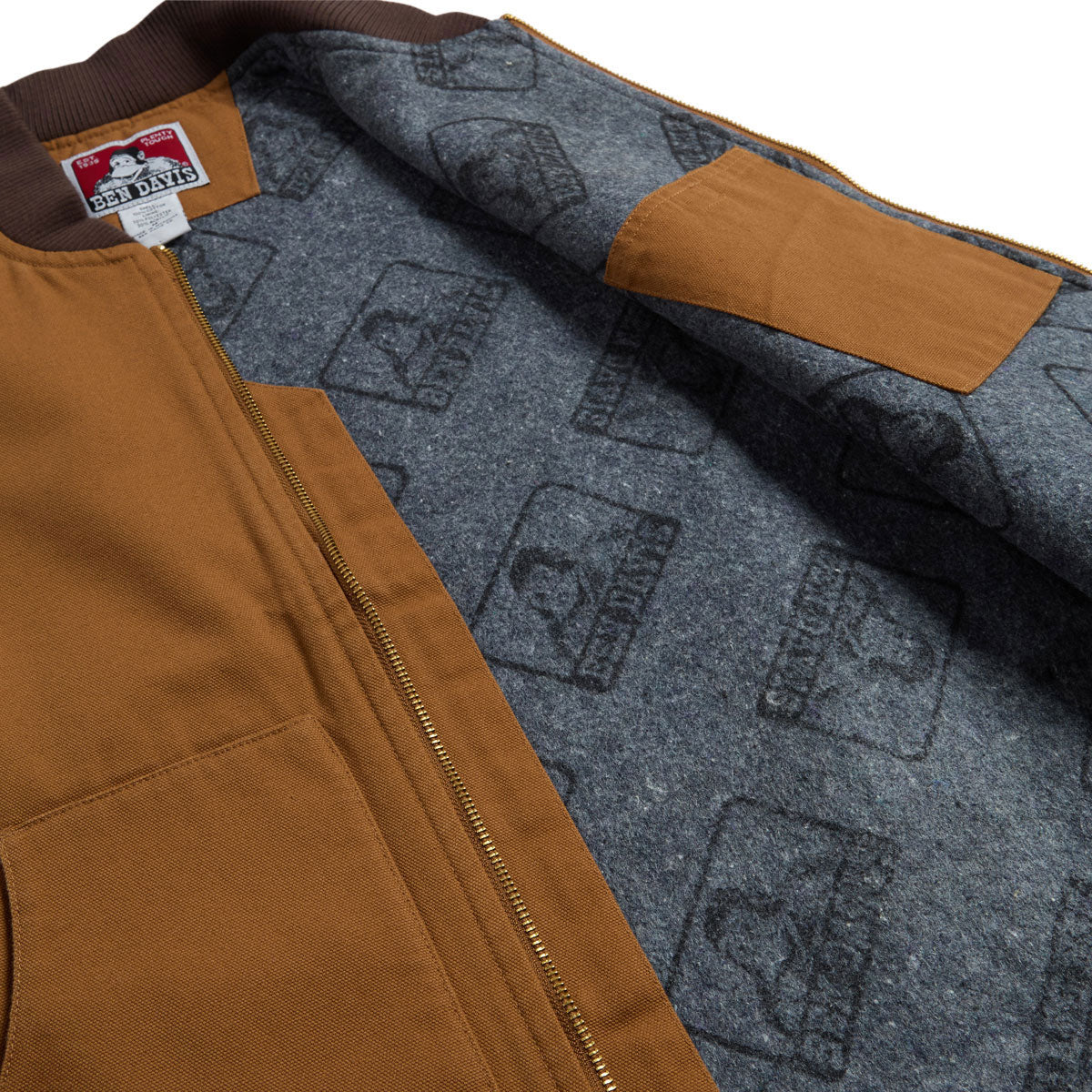Ben Davis Canvas Lined Vest Jacket - Brown image 4