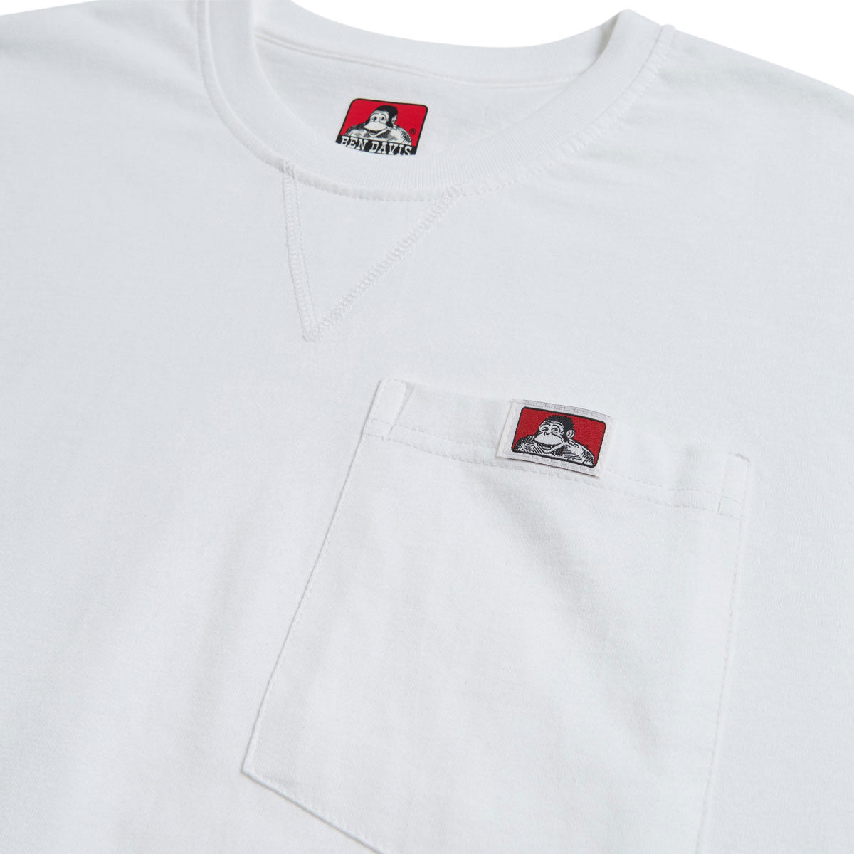 Ben Davis Heavy Duty Long Sleeve Pocket T-Shirt - White image 3