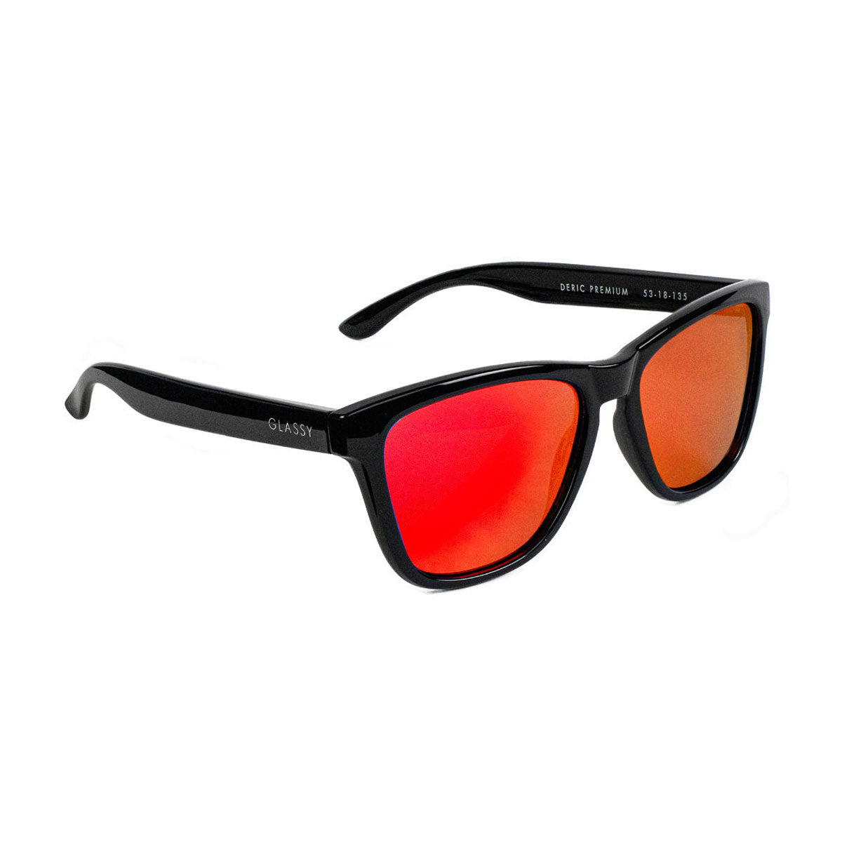 Glassy Deric Premium Polarized Sunglasses - Black/Red Mirror image 1