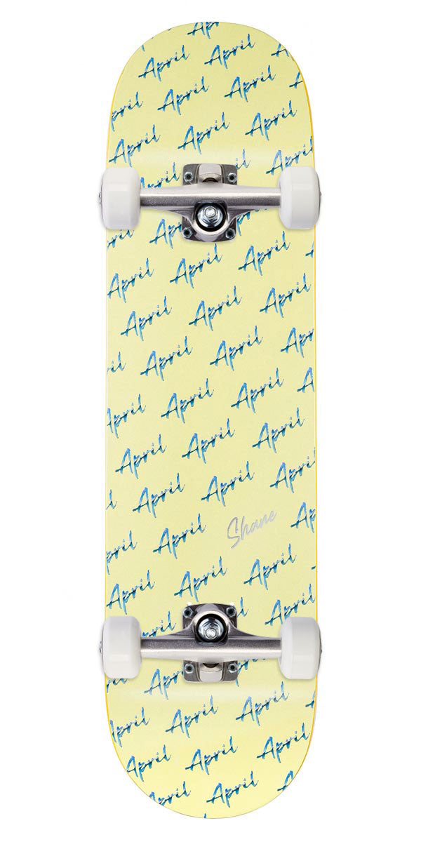 April Shane Script Logo Skateboard Complete - Yellow - 8.50