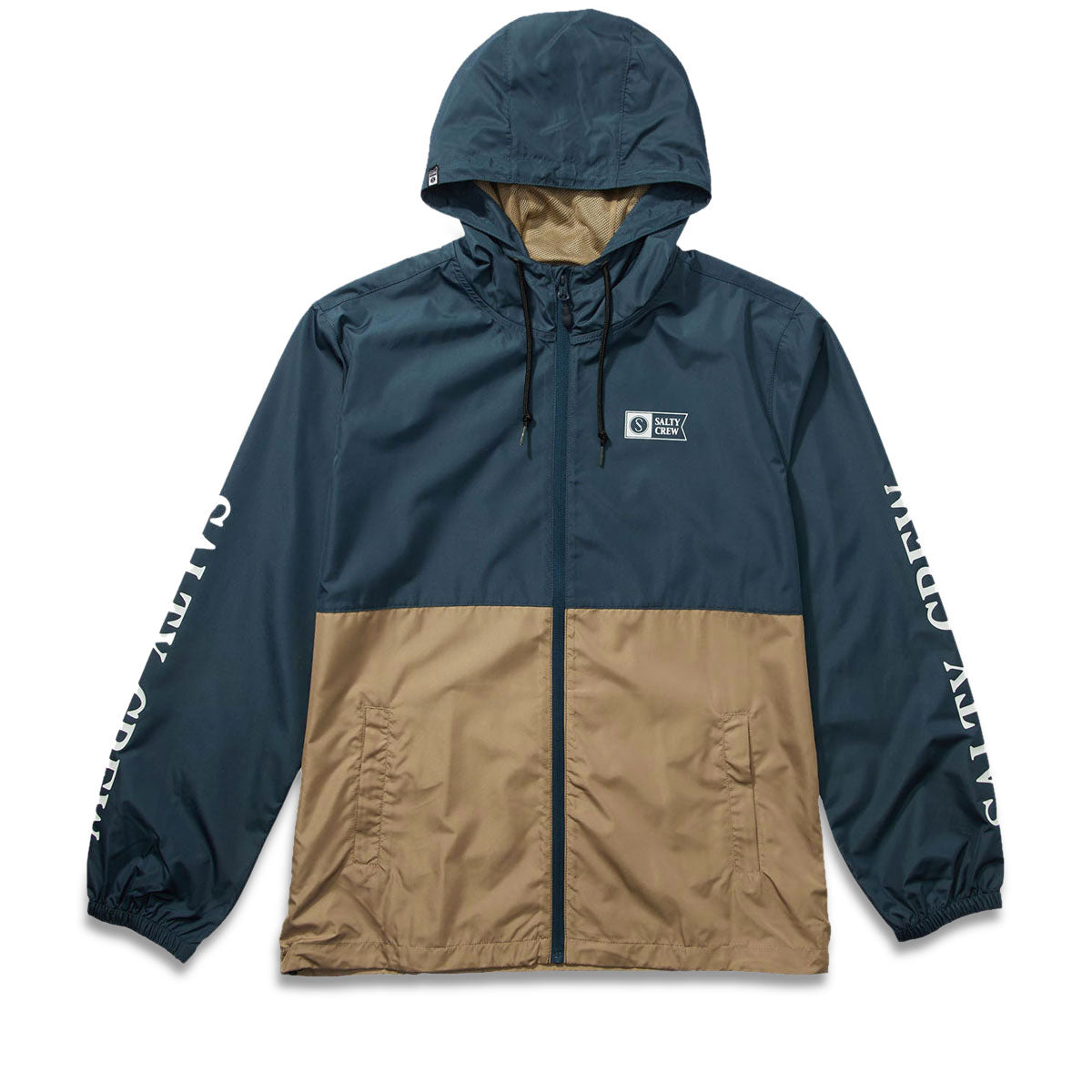 Salty Crew Surface Windbreaker Jacket - Navy/Straw image 1