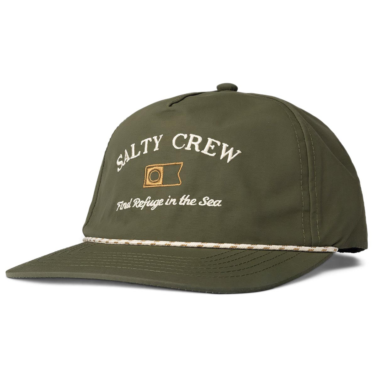 Salty Crew Steadfast 5 Panel Hat - Olive image 1