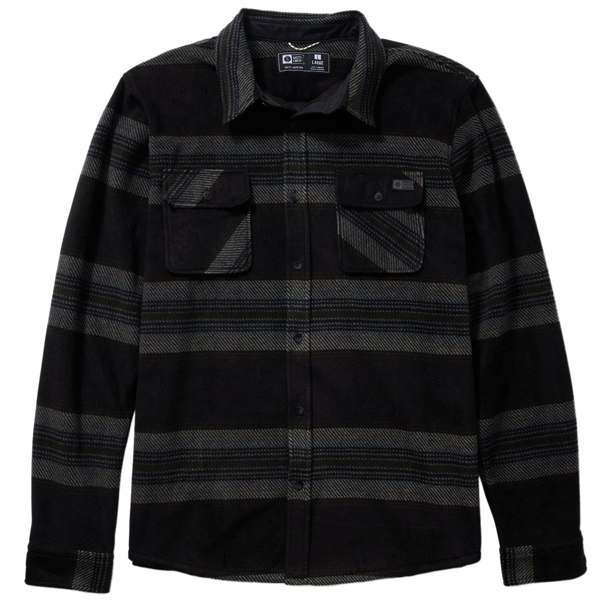 Salty Crew Swellter Polar Long Sleeve Shirt - Coal image 1