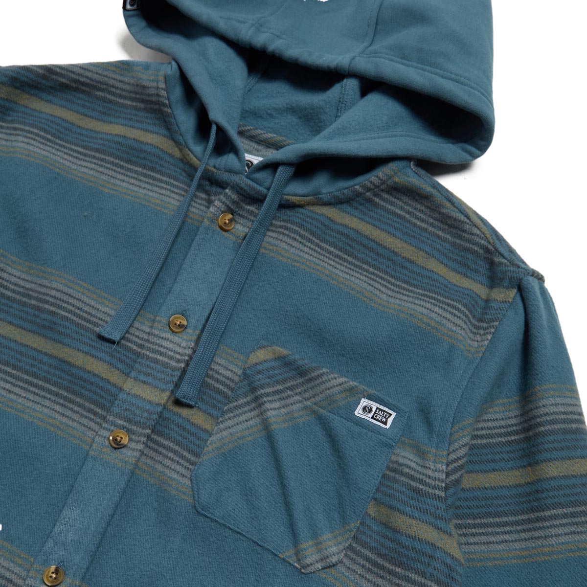 Salty Crew Outbacked Flannel Hoodie - Steel Blue image 2