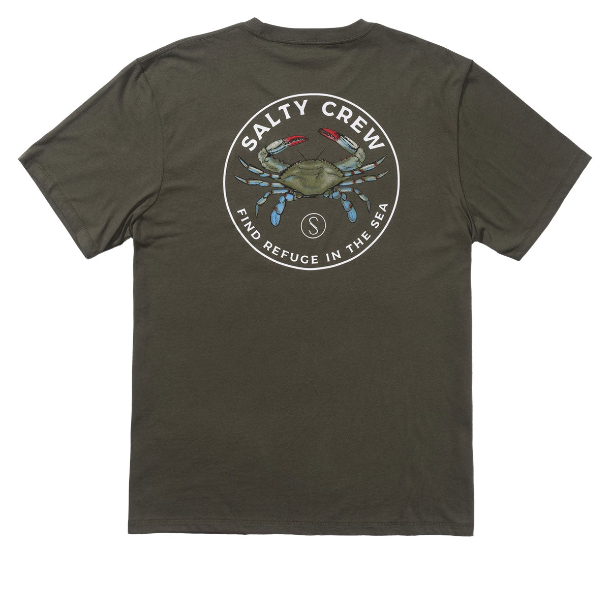 Salty Crew Blue Crabber T-Shirt - Dusty Olive image 1