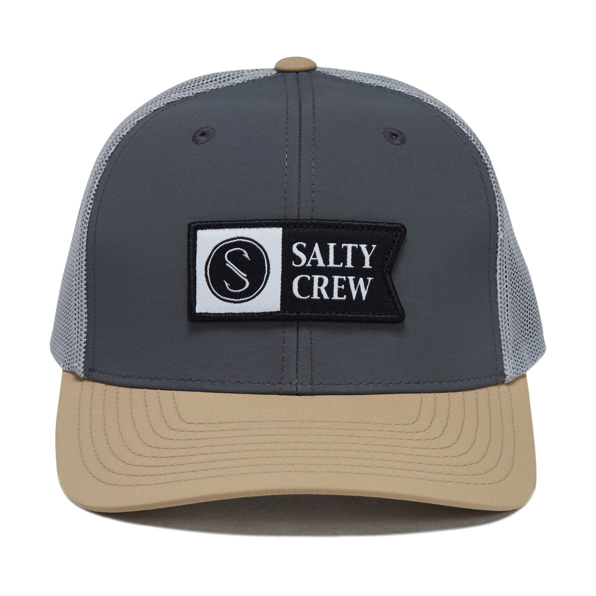 Salty Crew Pinnacle 2 Retro Trucker Hat - Grey/Tan image 3
