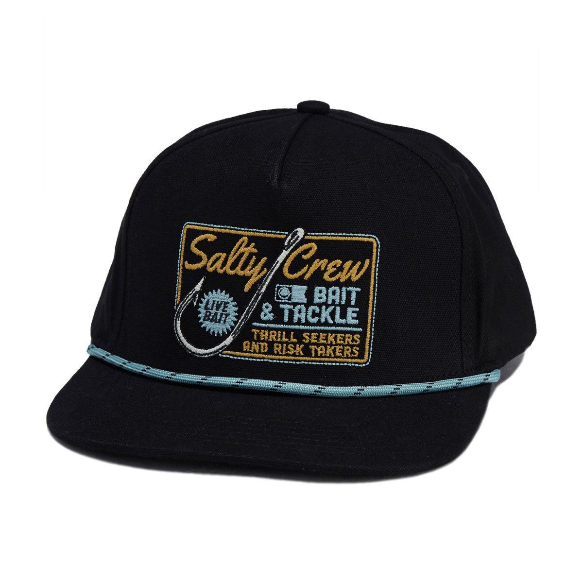 Salty Crew Hooked Up Snapback Hat - Black image 1
