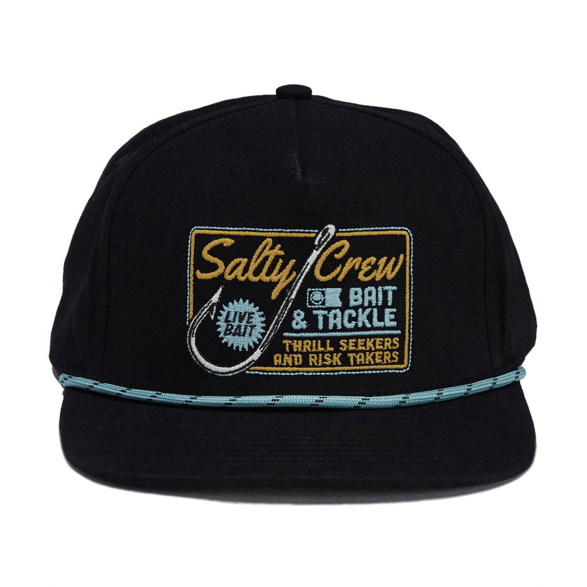 Salty Crew Hooked Up Snapback Hat - Black image 5