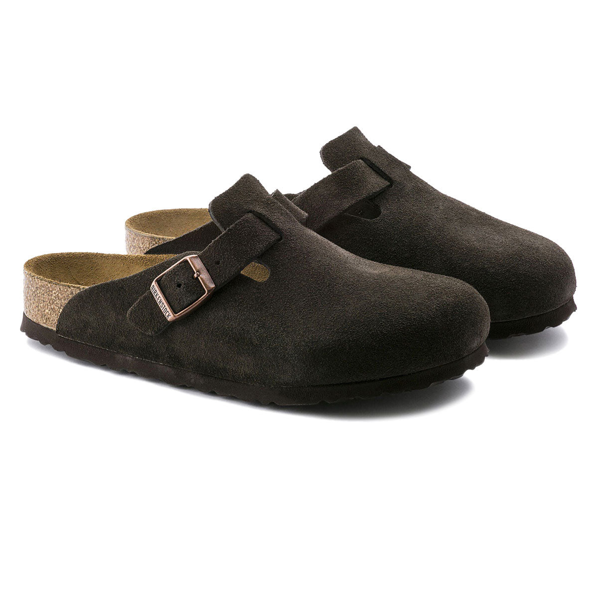 Birkenstock Womens Boston Soft Footbed Sandals - Mocha Suede image 2
