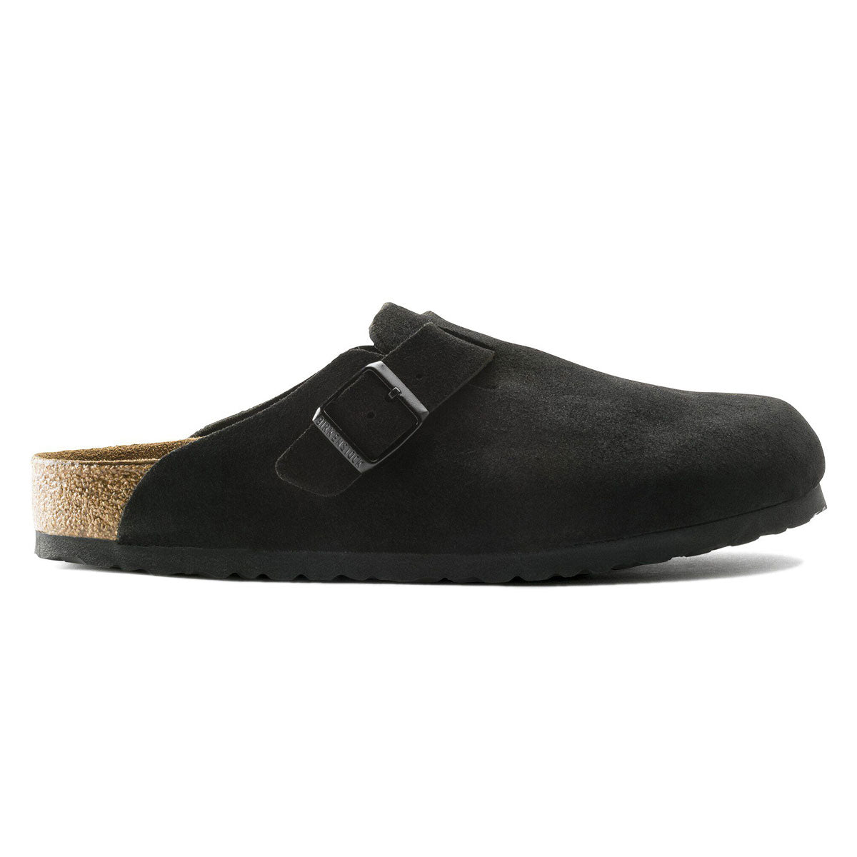 Birkenstock Womens Boston Soft Footbed Sandals - Black Suede image 1