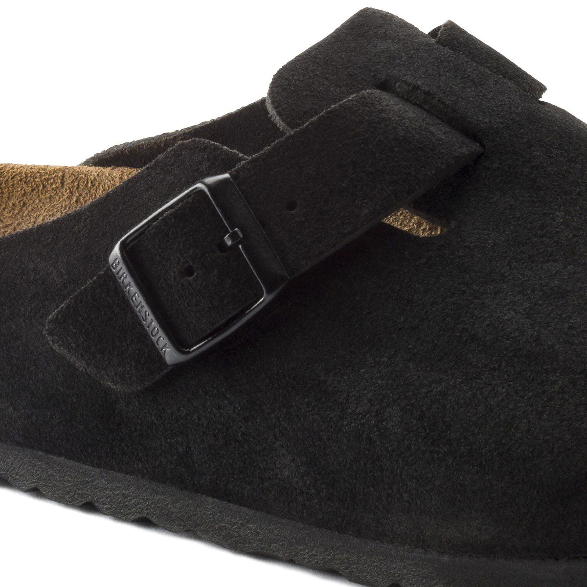 Birkenstock Womens Boston Soft Footbed Sandals - Black Suede image 5