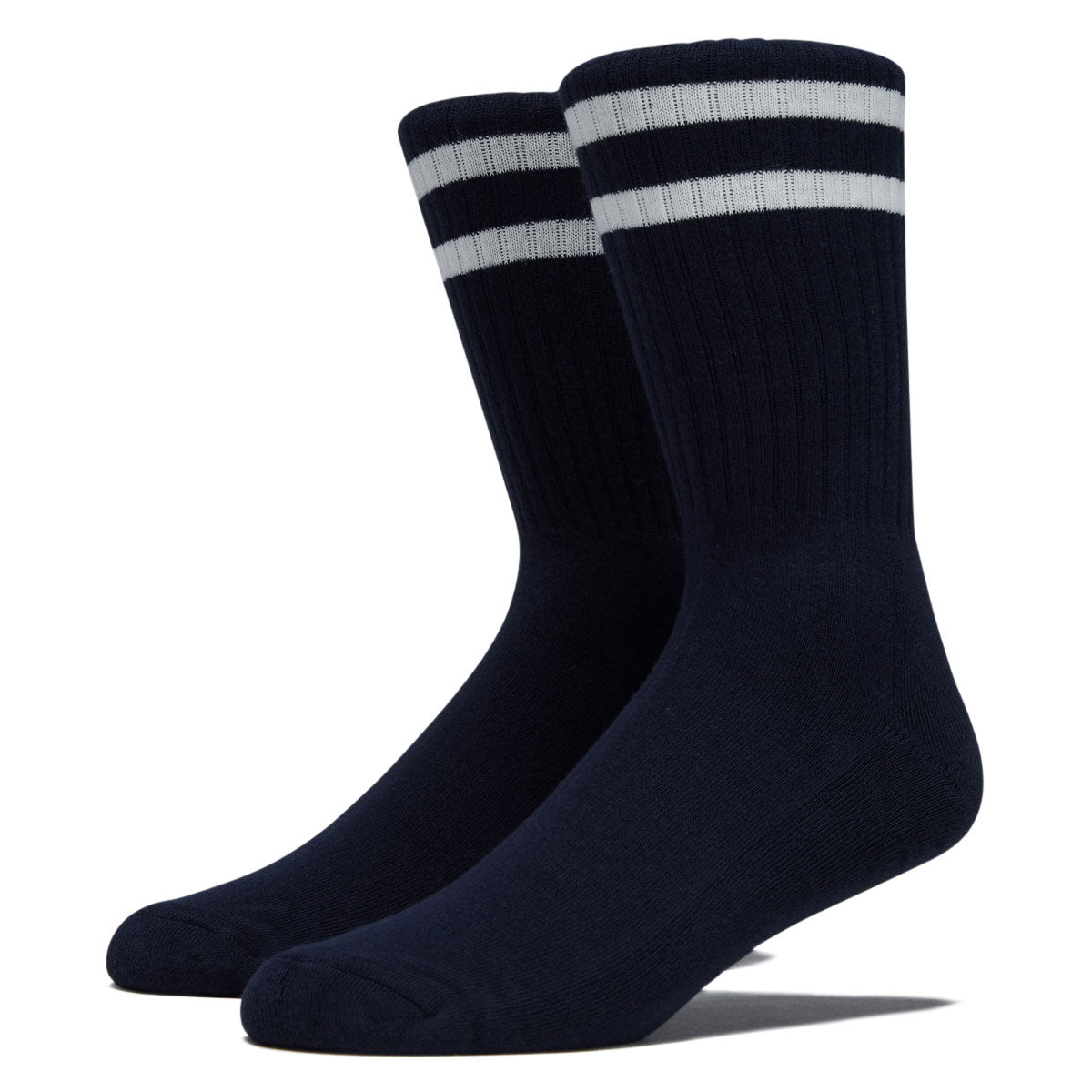 Bonfolk Retro Stripe Crew Socks - Navy/Cloud White image 1