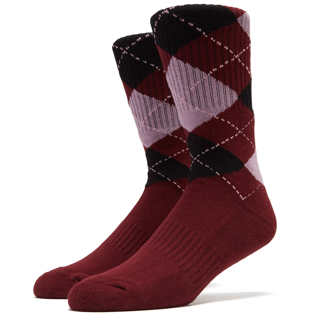 Frog Argyle Socks - Maroon image 1