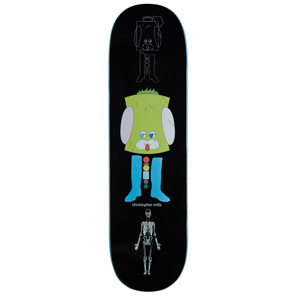 Frog Vector World Chris Milic Skateboard Deck - Black - 8.60