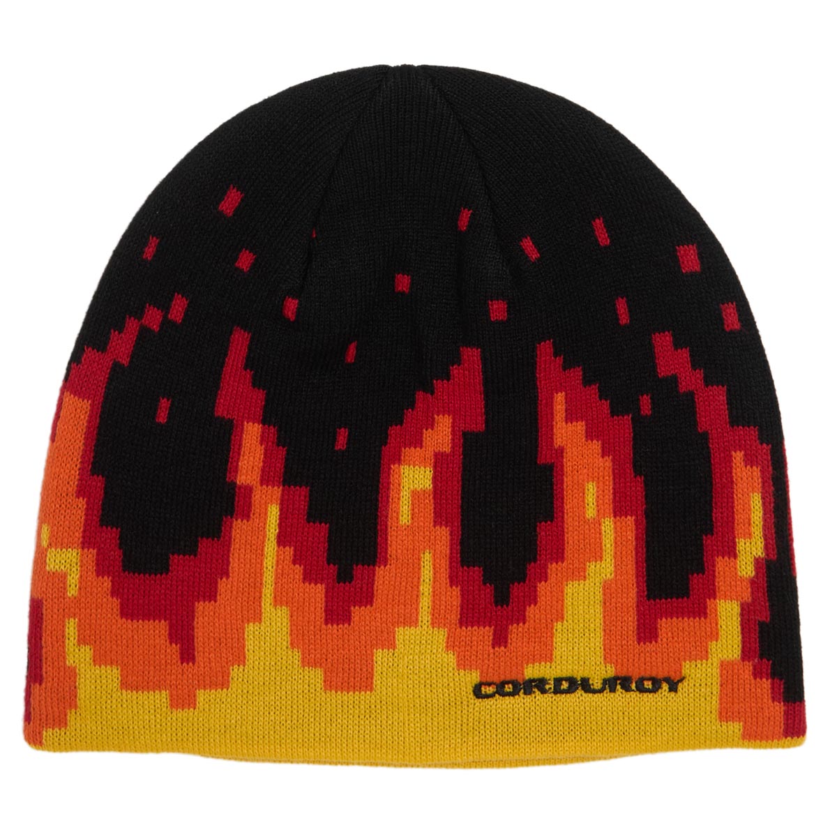 Corduroy Digi Flames Beanie - Black image 1