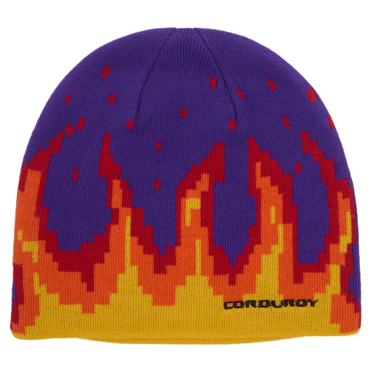 Corduroy Digi Flames Beanie - Purple image 1