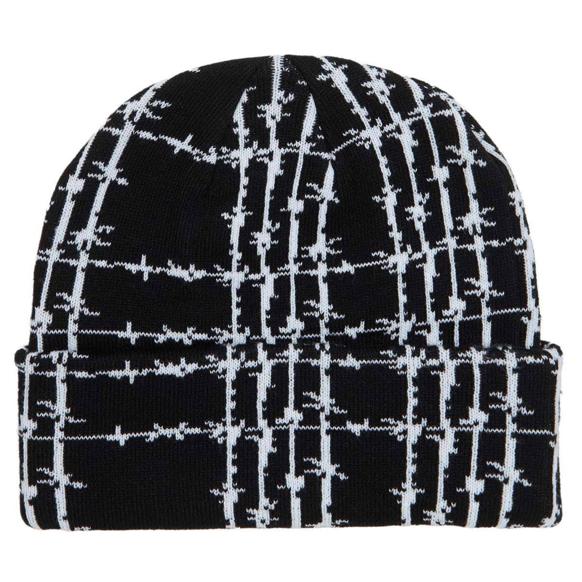 Corduroy Barbed Plaid Beanie - Black image 2