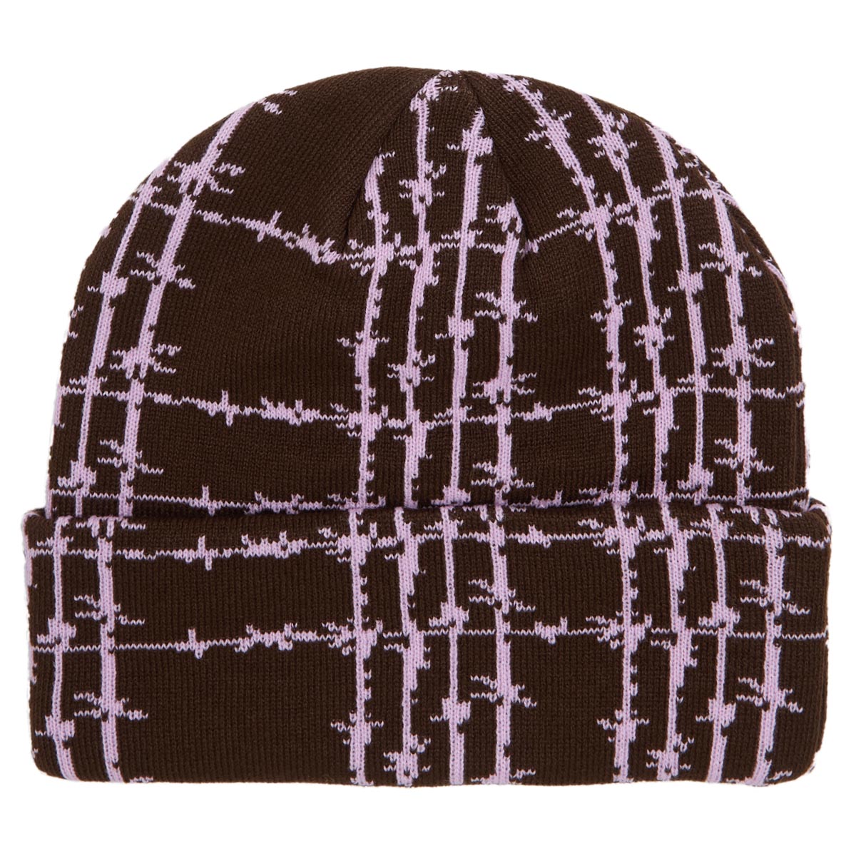 Corduroy Barbed Plaid Beanie - Brown image 2