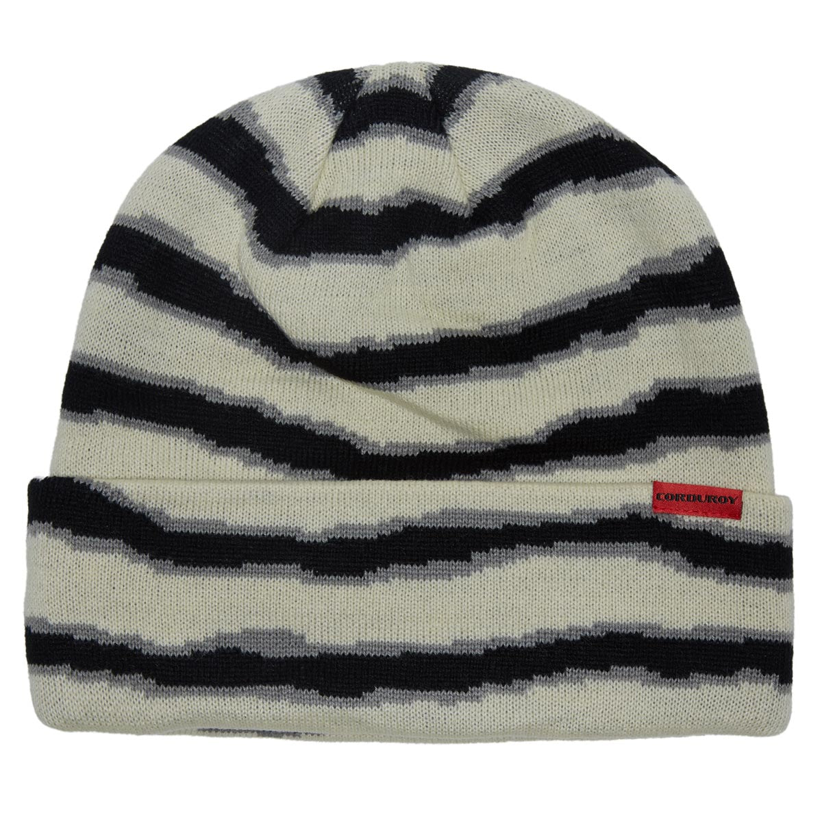 Corduroy Ripped Stripe Beanie - Natural image 1