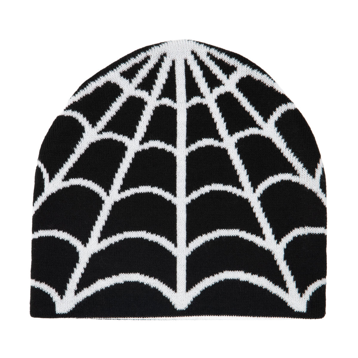 Corduroy Cobweb Reversible Skully Beanie - Black image 1